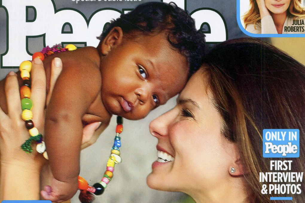 Sandra Bullock med sin son, Louis.