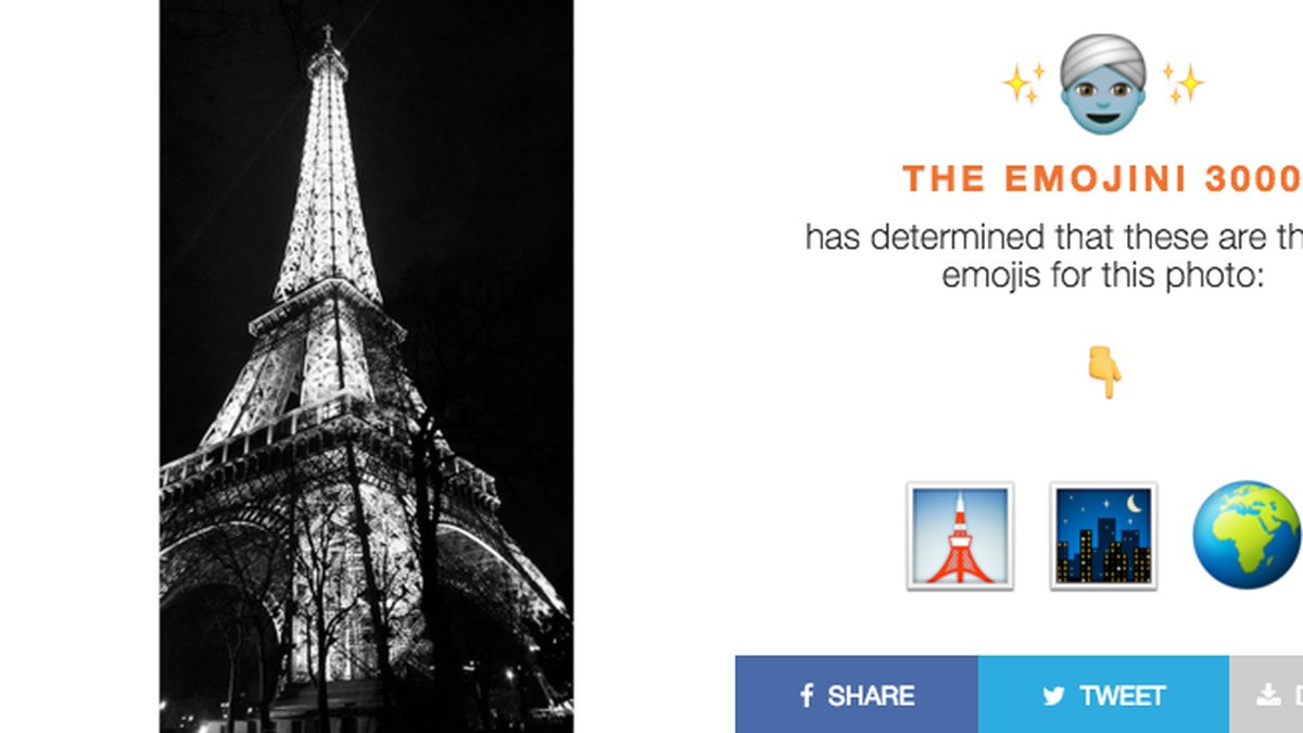 Klart att Eiffeltornet beskrivs med eiffeltornsemojin? 