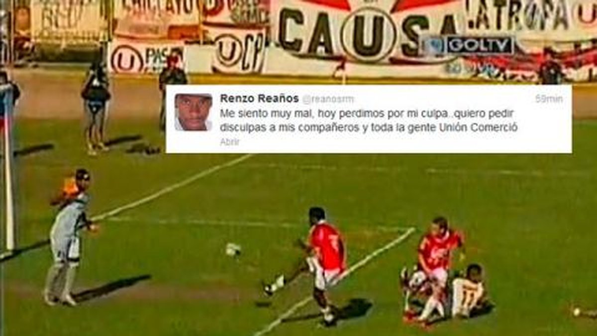 Renzo Reaños bad om ursäkt efter årets självmål i den peruanska ligan. 
