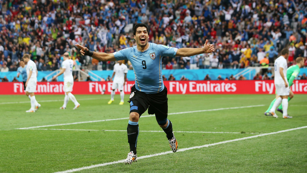 En nöjd Uruguay-spelare. 