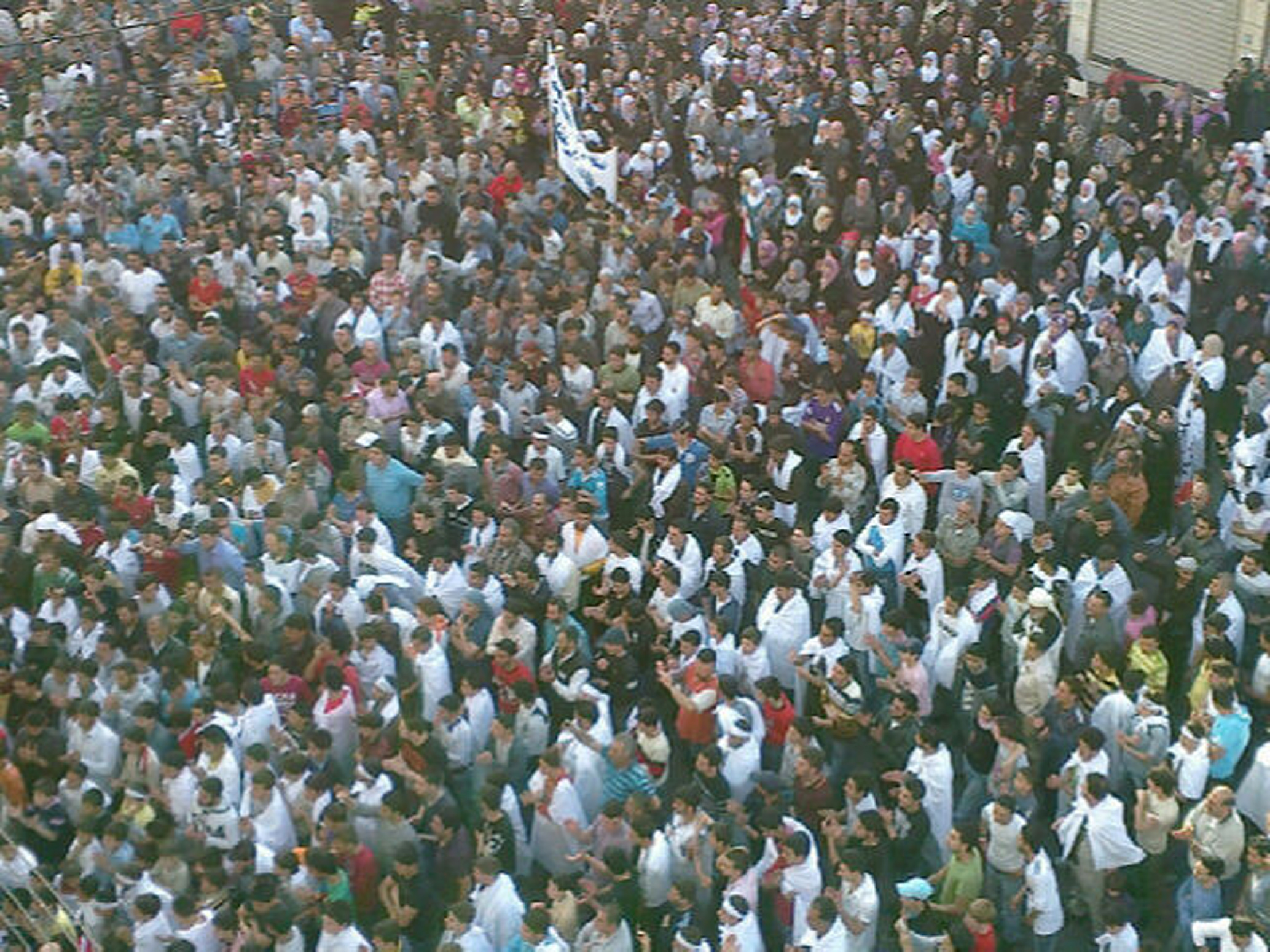 Bild tagen av en medborgarjournalist under en protest i Banias.