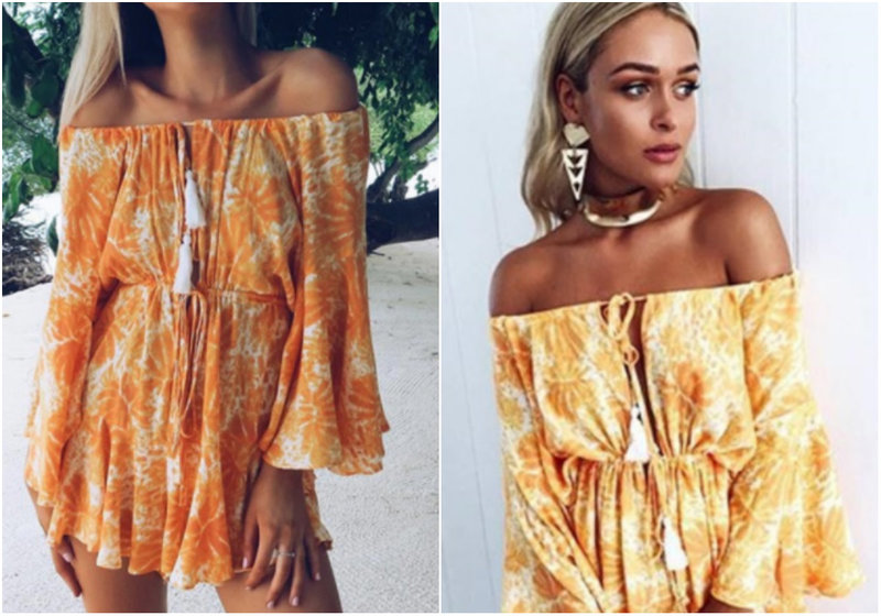Orange byxdress