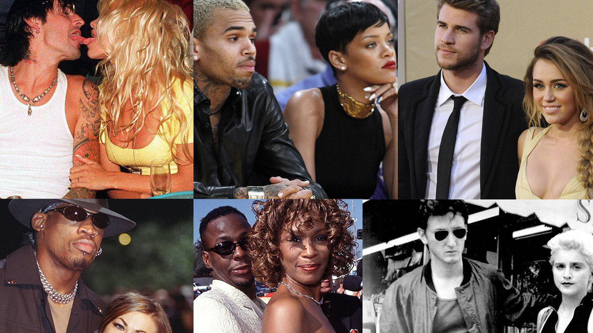 Pamela och Tommy, Chris och Rihanna, Miley och Liam, Dennis och Carmen, Whitney och Bobby, Sean och Madonna – de är bara några av Hollywoods sämsta par genom tiderna. 