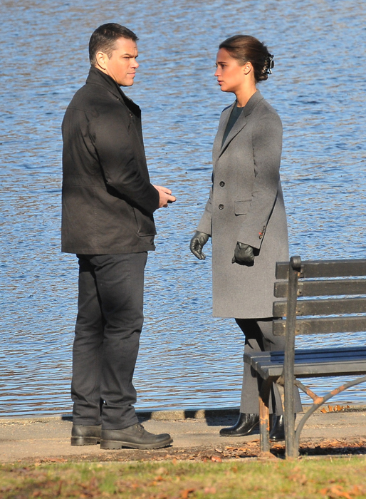 Matt Damon och Alicia Vikander spelar in "Bourne 5" i Washington DC. Matt Damon och Alicia Vikander spelar in "Bourne 5" i Washington DC.