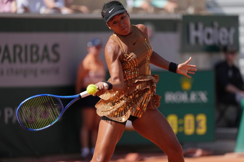 Naomi Osaka under segern i andra omgången.