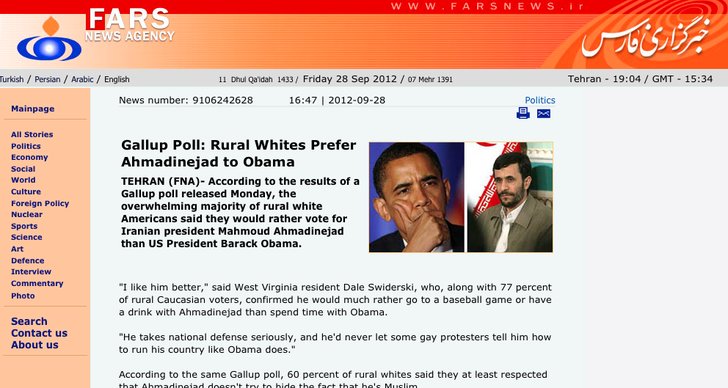 Iran, Mahmoud Ahmadinejad, The Onion, Bluff, Barack Obama