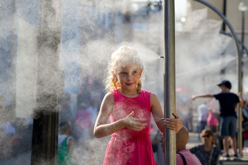 Under sommar-OS i Paris 2024 fanns vattenfontäner att svalka sig i.