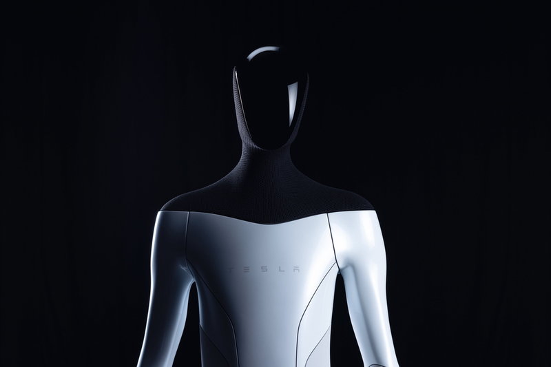 Bilder på robotprototyperna från Teslas AI-dag förra året. Arkivbild.