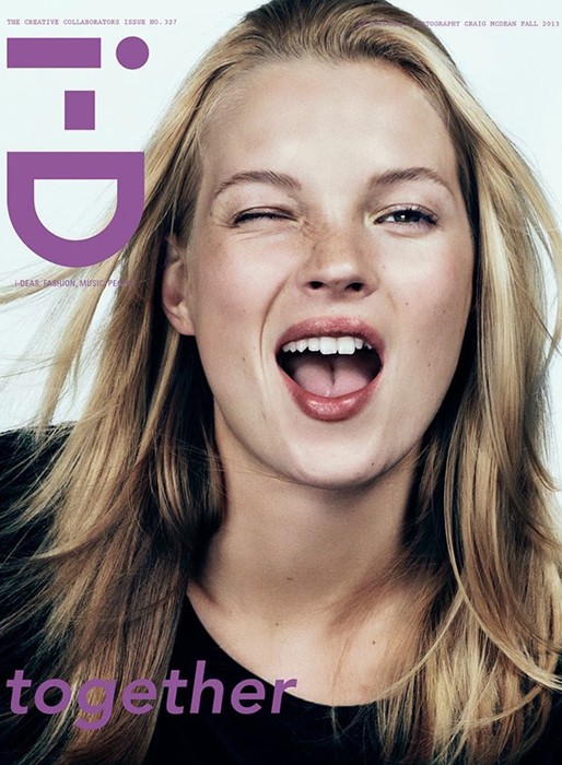 Kate pryder omslaget av i-D. Kate pryder omslaget av i-D.