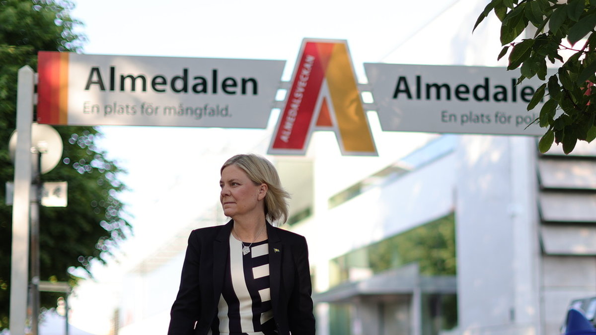 Socialdemokraternas partiledare Magdalena Andersson (S) i Almedalen.