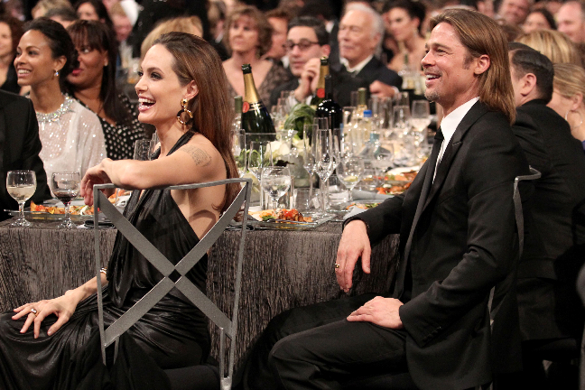 Brad Pitt, Hollywood, Gala, Relationstips, Angelina Jolie, Kyss, Brangelina, SAG Awards, Hångel, Screen Actors Guild Awards