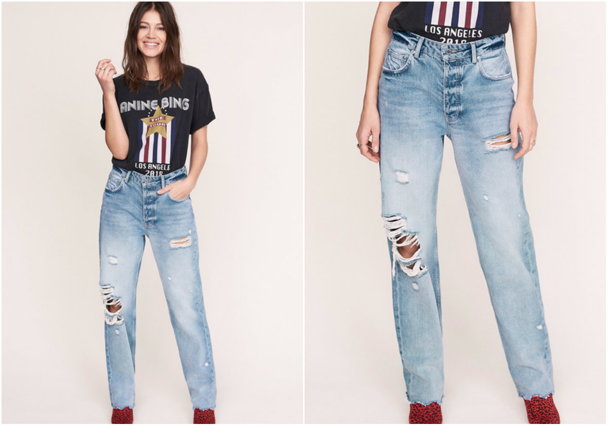 Trasiga ljusa jeans Anine Bing Trasiga ljusa jeans Anine Bing