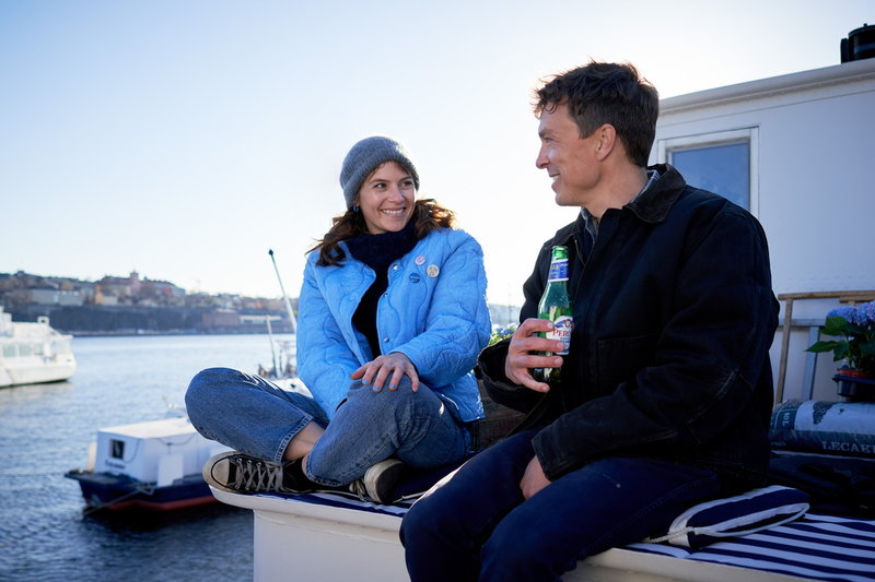 Lisa Carlehed och Oscar Töringe i Viaplays nya långfilm 'Tack för senast'.