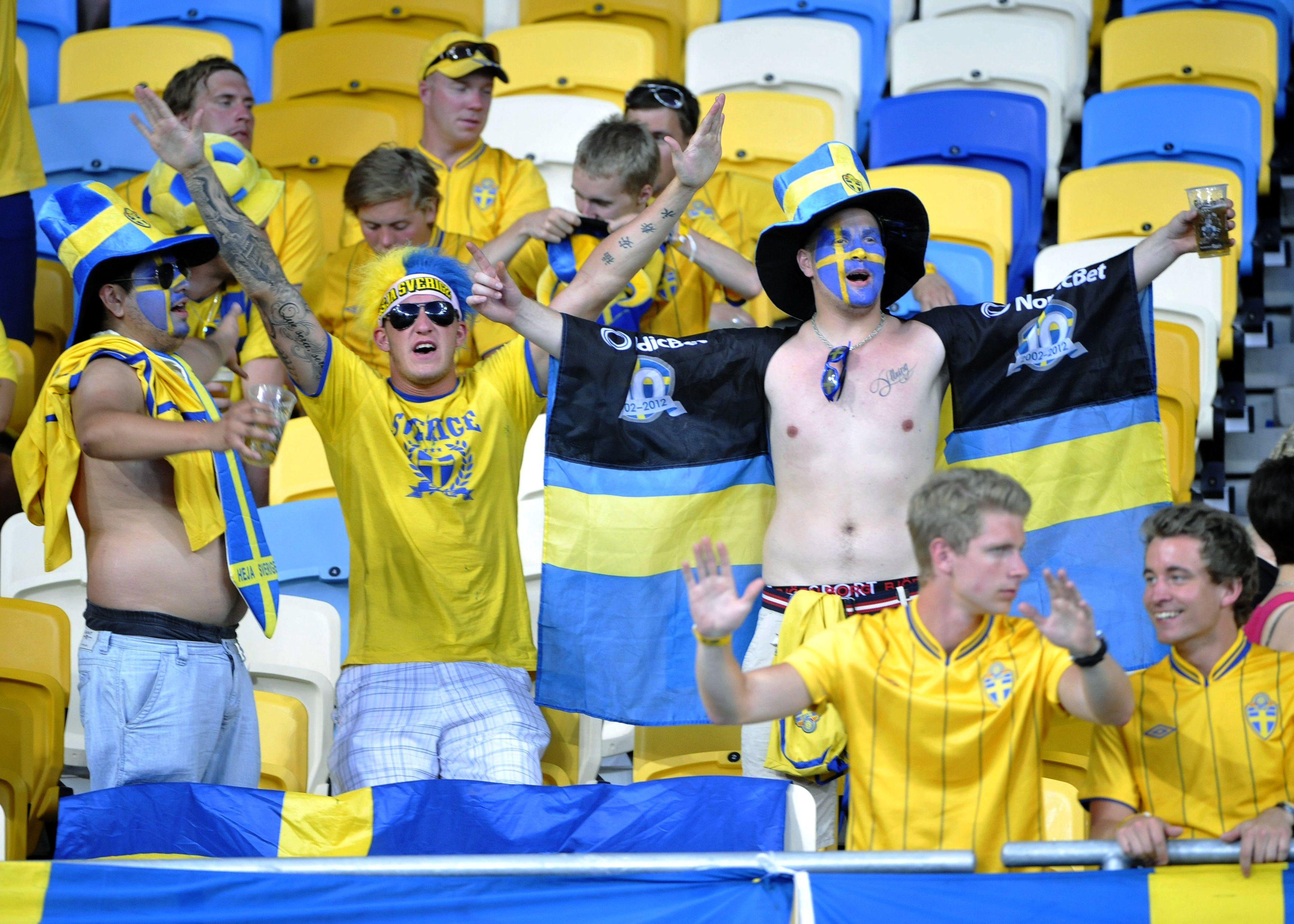 De svenska fansen inför matchen... De svenska fansen inför matchen...