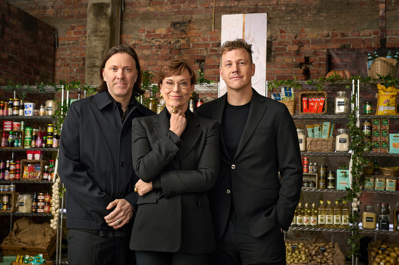 Niklas Ekstedt, Mischa Billing och Thomas Sjögren utgör juryn i höstsäsongen av "Sveriges mästerkock". Pressbild.