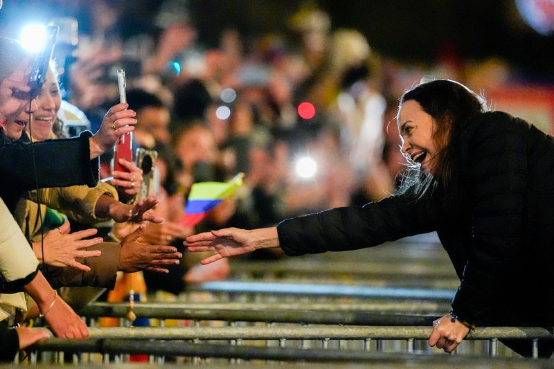 María Corina Machado mötte en stor samling anhängare i Oslo i natt.