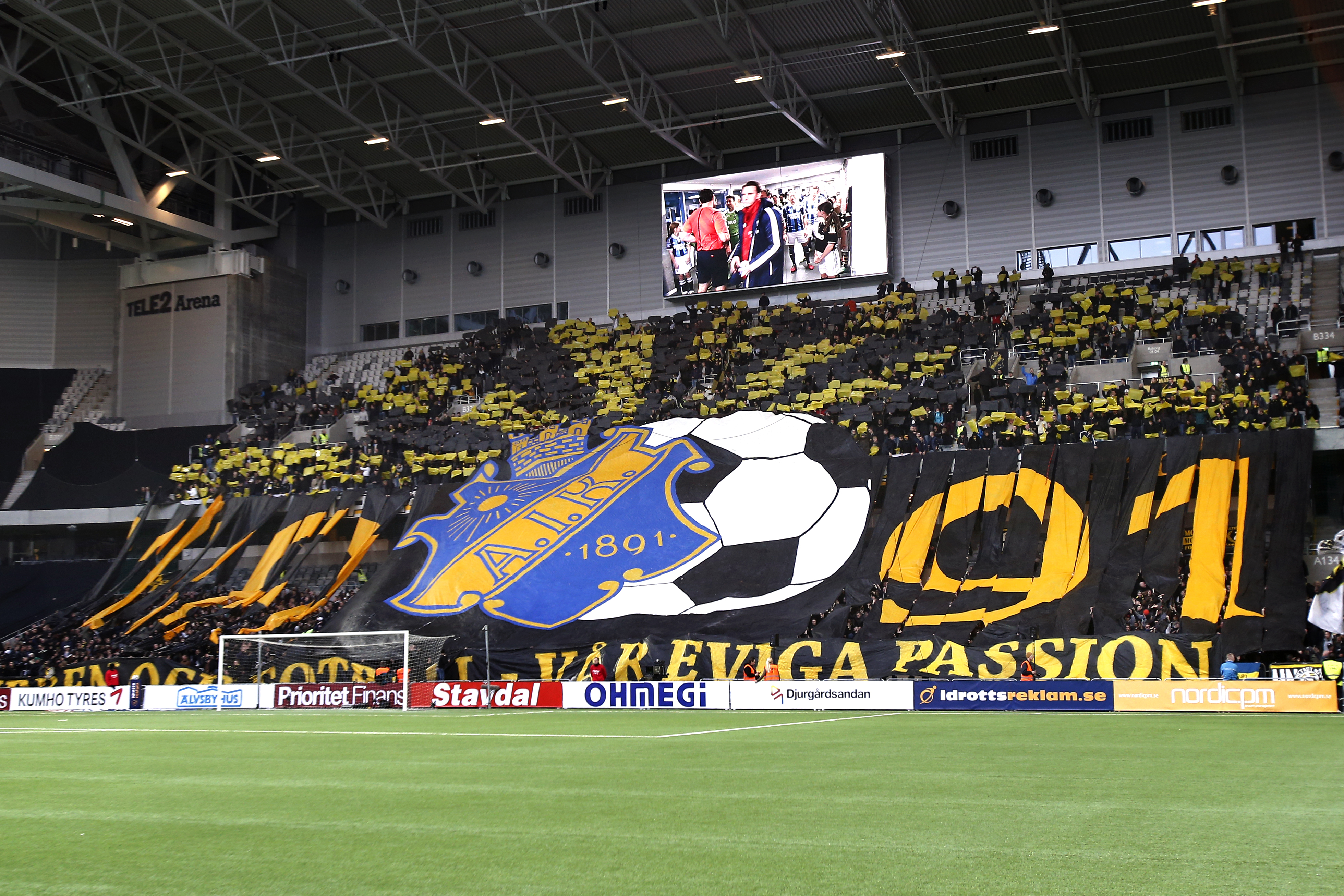 AIK:s tifo i matchen 16 april 2014. AIK:s tifo i matchen 16 april 2014.