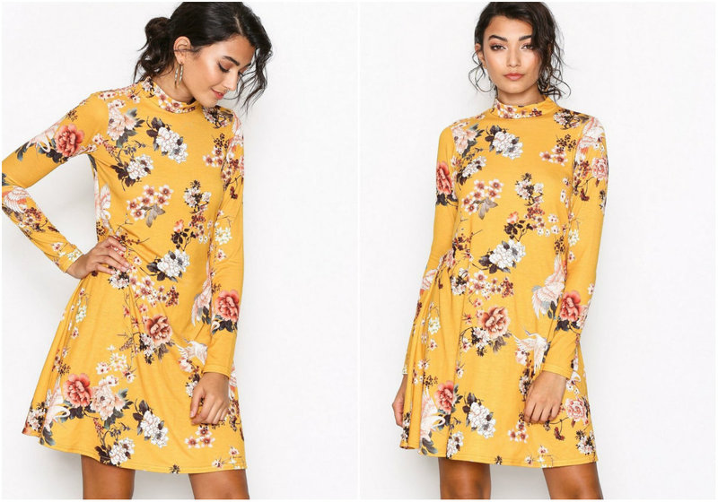 Gul klänning blommor NELLY
