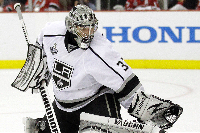 Målvakten Jonathan Quick fick se sig besegrad en gång. Målvakten Jonathan Quick fick se sig besegrad en gång.