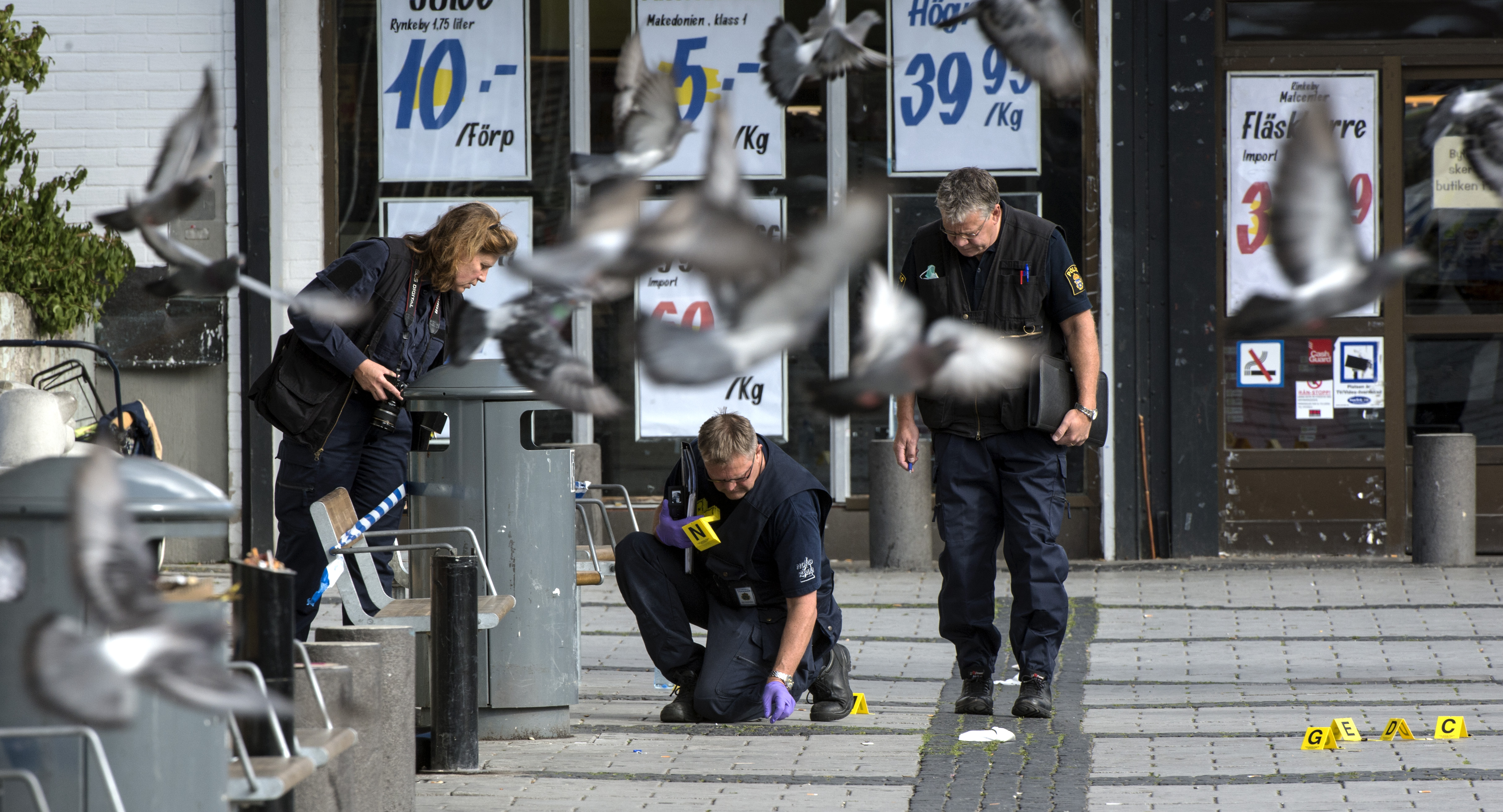 Bild från polisarbetet i Rinkeby i helgen. 