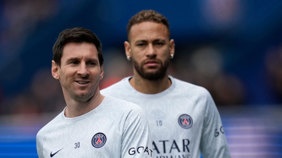 Lionel Messi och Neymar i samband med en ligamatch med Paris SG. Arkivbild.