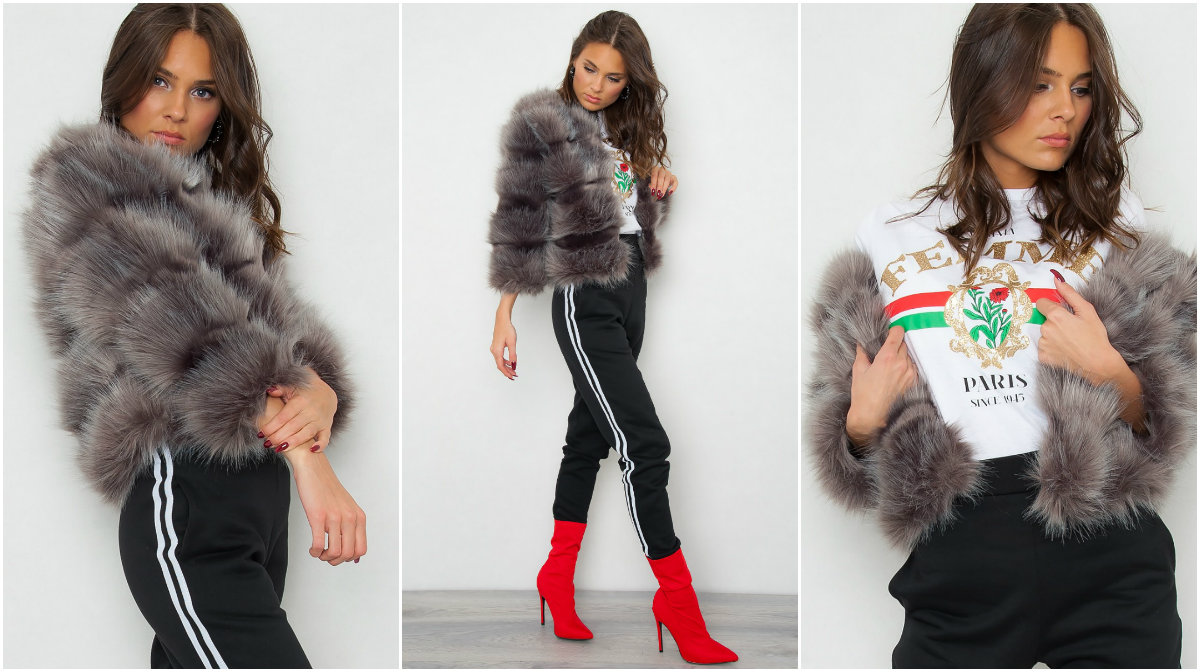 Faux Fur i grått Faux Fur i grått