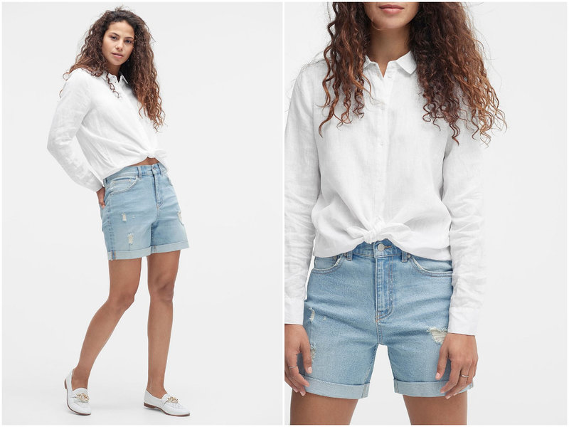 Ljusa jeansshorts