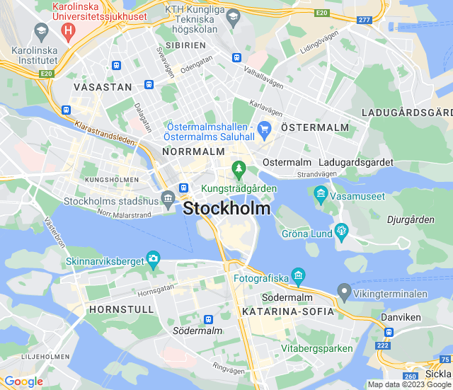 Google maps, Stockholm