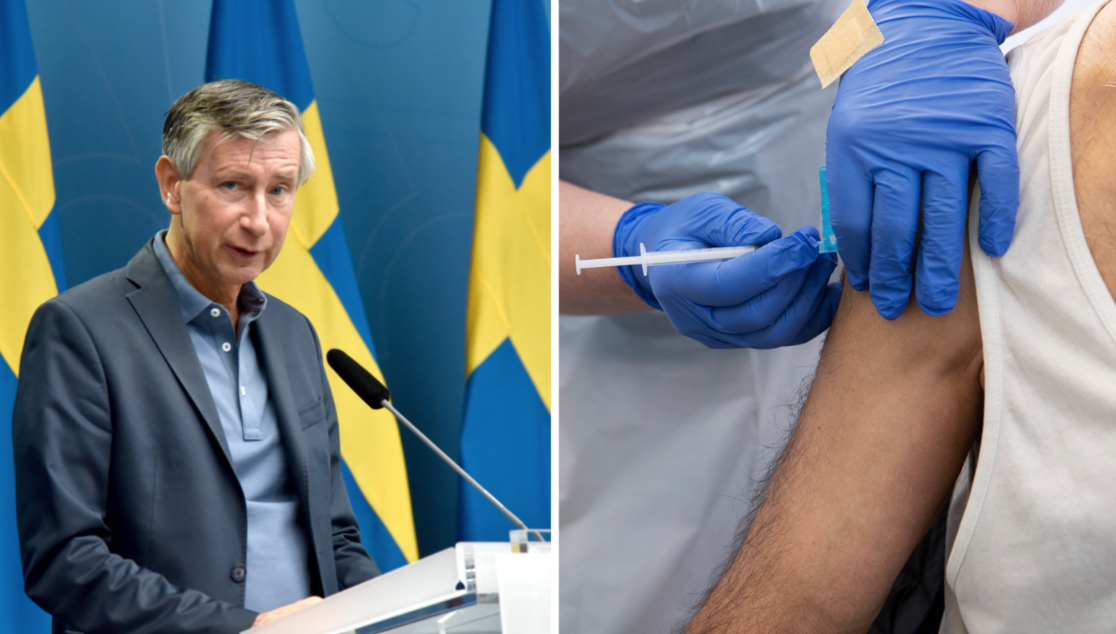 Richard Bergström och en man blir vaccinerad i Rinkeby.