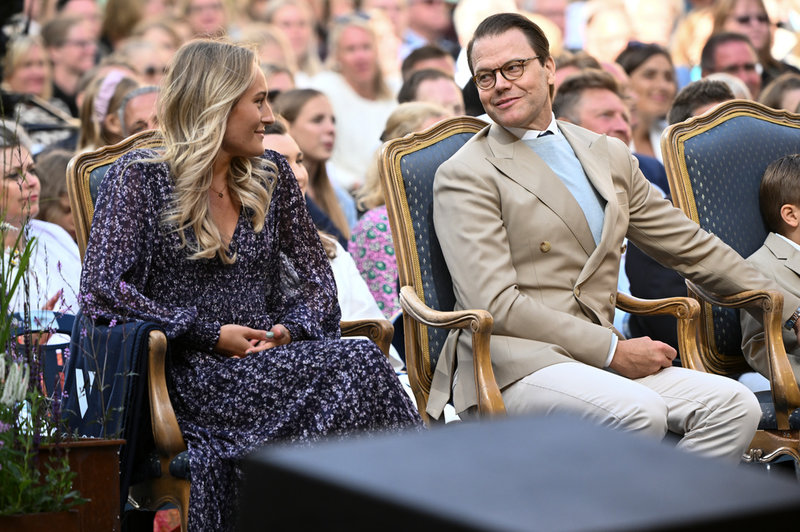 Ebba Årsjö och Prins Daniel vid firandet av kronprinsessan Victorias födelsedag på Borgholms slottsruin på Öland. Arkivbild.