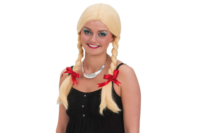 Blond peruk med flätor