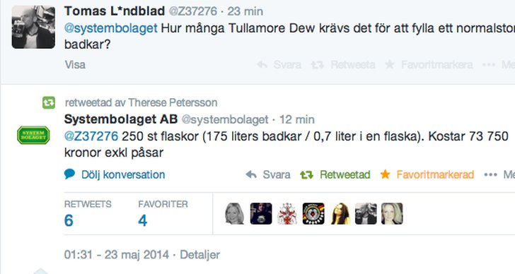 Twitter, Systembolaget