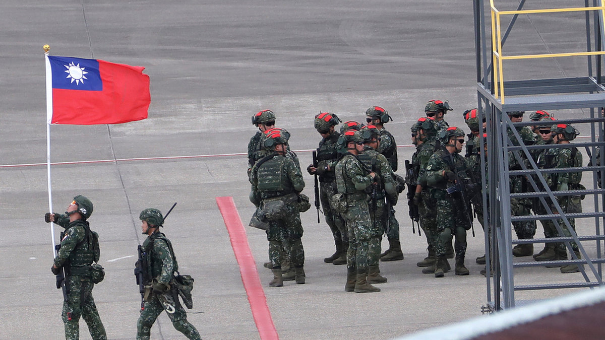 Taiwanesiska soldater under en årlig militärövning i landet tidigare i somras. Arkivbild.