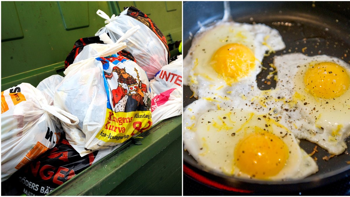 En person på ett gruppboende i södra Stockholm dog efter att ha ätit stekta ägg ur en soptunna.