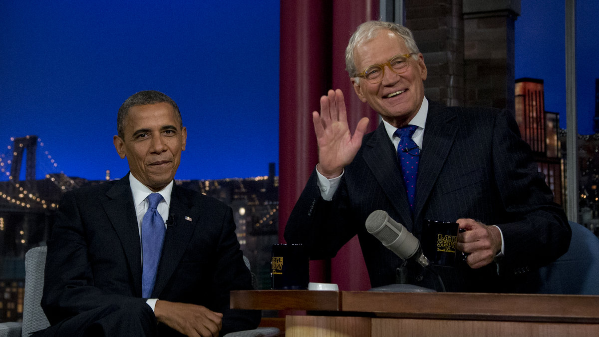 Letterman med president Barack Obama.