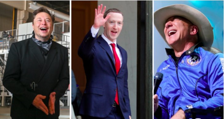 Jeff Bezos, Elon Musk, Mark Zuckerberg