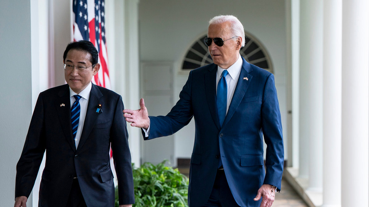 USA:s president Joe Biden tar emot Japans premiärminister Fumio Kishida i Vita huset på onsdagen.