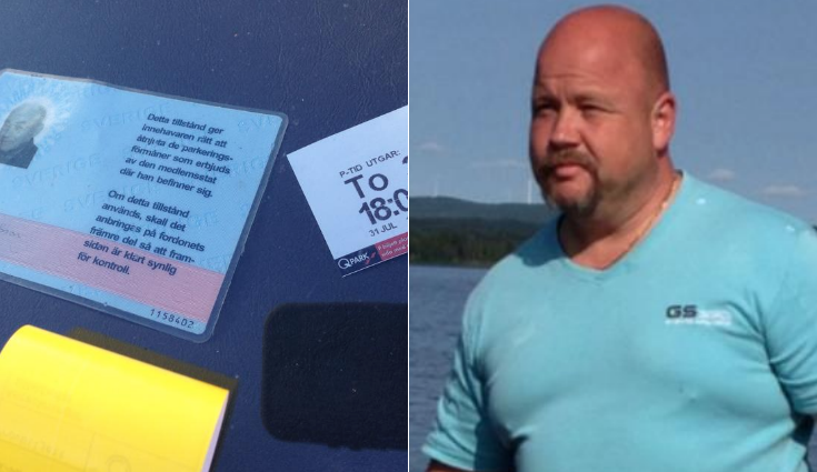 Jonny, 46, fick böter trots giltiga parkeringsbevis. 