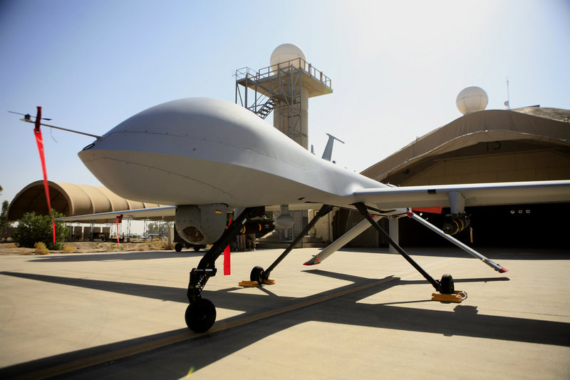 En amerikansk så kallad Reaper-drönare av en tidigare, mindre modell i Irak 2007.
