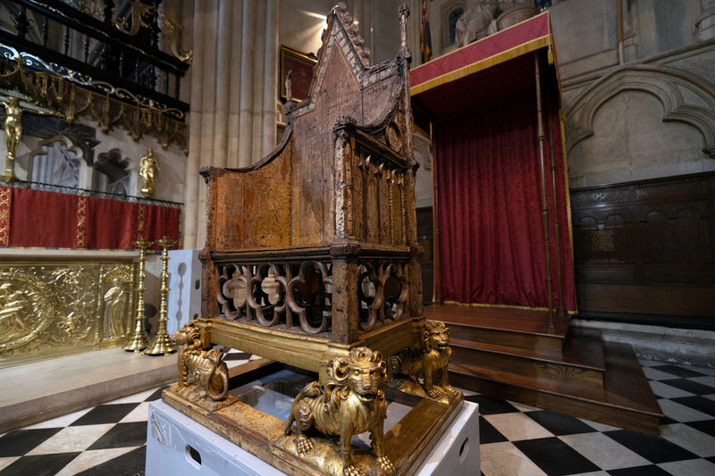 Kröningsstolen i Westminster Abbey i London.
