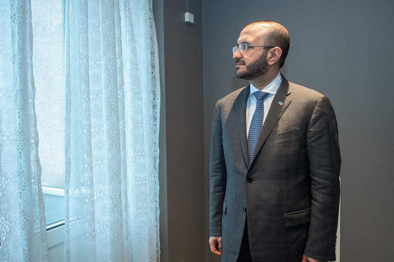 Majed al-Ansari, talesman för Qatars utrikesdepartement, under ett besök i Stockholm. Arkivbild.