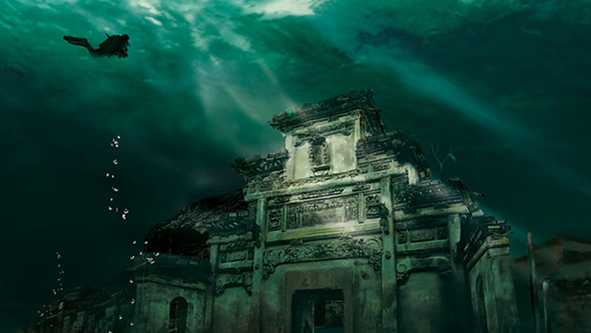 Undervattensstaden Shicheng i Kina har legat under vatten i över 50 år sedan en damm dränkte den. Staden grundades för 1 300 år sedan. 