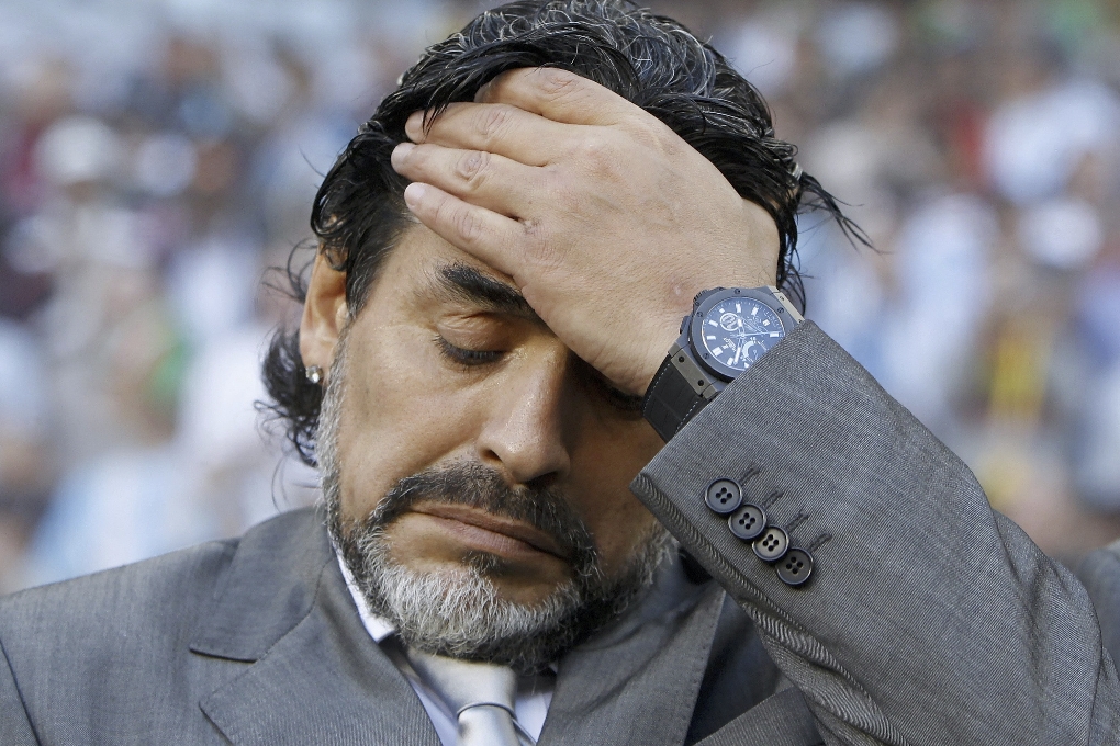 Diego Maradona nobbade presidenten.