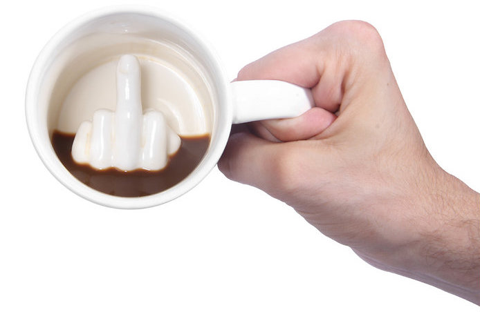 Mugg som pekar finger Mugg som pekar finger