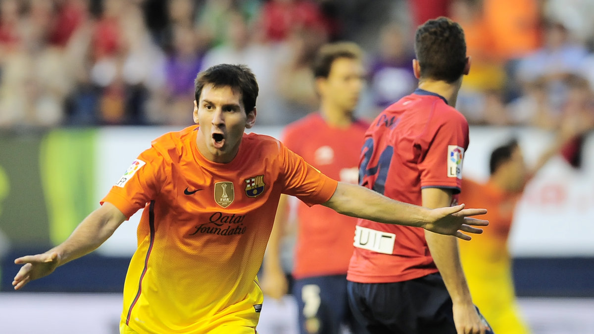 ... Som vann med 2-1 mot Osasuna efter två mål av Lionel Messi.