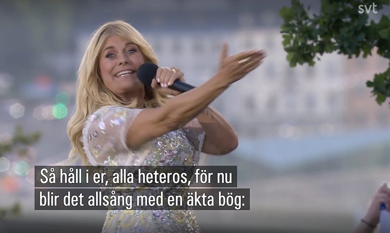 "Allsång med en äkta bög" "Allsång med en äkta bög"