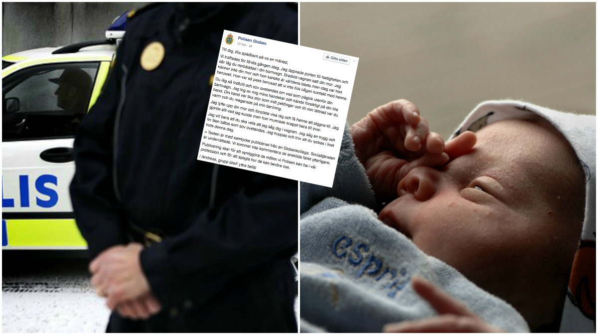 Polisen skrev ett uppmärksammat inlägg efter att ha hittat ett spädbarn.