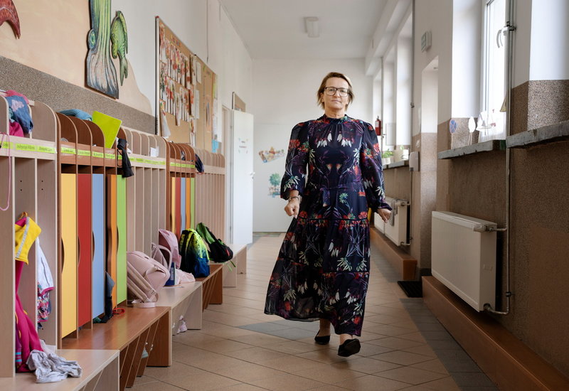 Rektorn på skolan i Bemowo Piskie, Joanna Gerejczyk.