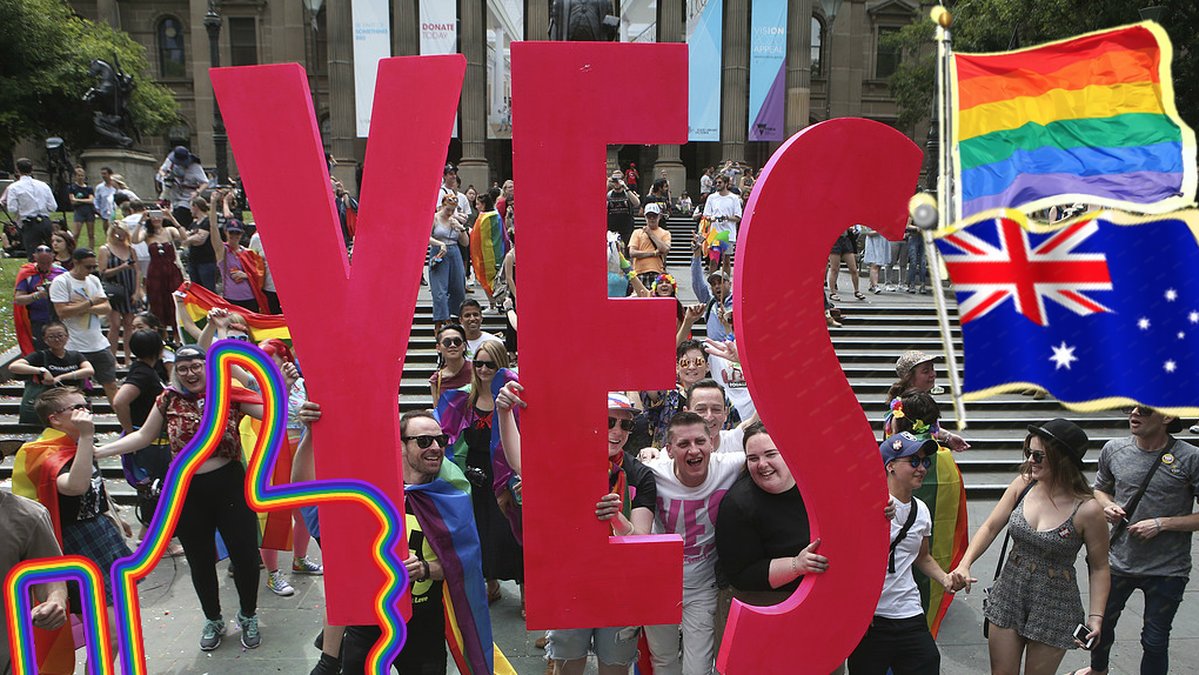 Australien röstade ja till samkönade äktenskap.