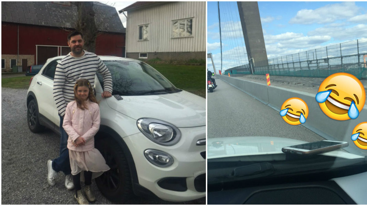 Mikael Jokinen och hans dotter var med om en liten ovanlig resa. 